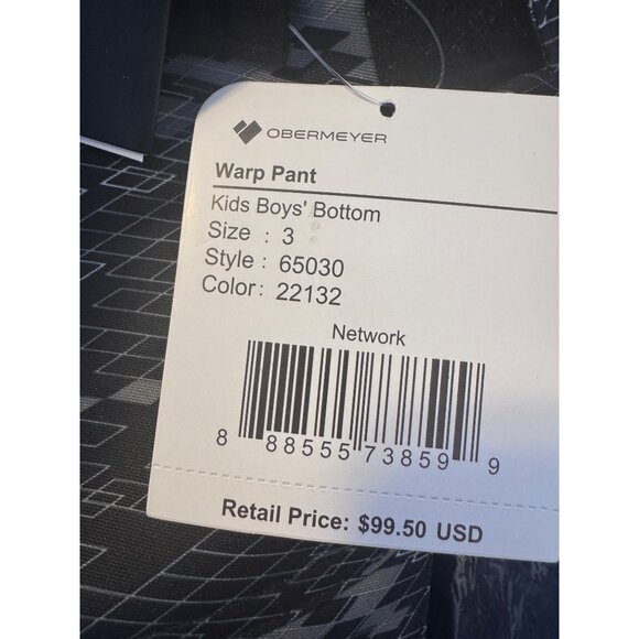 Obermeyer Warp Size 3 Small Boys Snow Bibs Ski Pants NWT $99 - Picture 5 of 12